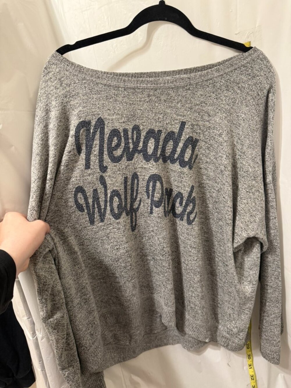 Nevada Wolf Pack NCAA Gray Heathered Oversized Knit Sweater Top Womens